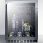 Summit SCR2466 Built-In Undercounter Beverage Refrigerator With Seamless Trimmed Glass Door, Digital Controls, Lock, And Black Cabinet