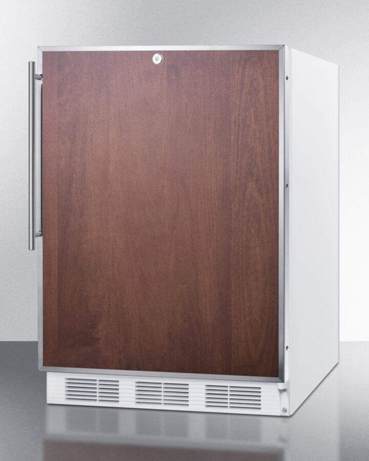 Summit FF6LBI7FRADA Ada Compliant Commercial All-Refrigerator For Built-In General Purpose Use, Auto Defrost W/Lock, Ss Door Frame For Slide-In Panels, And White Cabinet