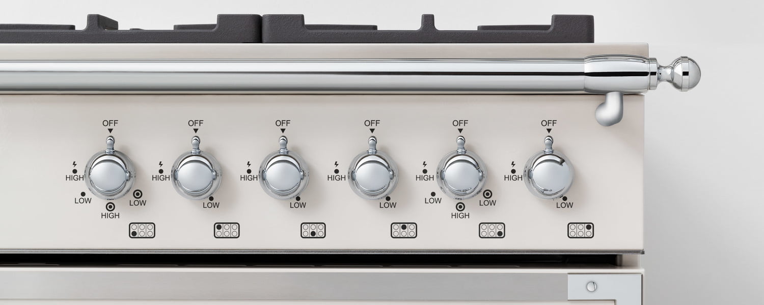 Bertazzoni HERT366DFSNET 36 Inch Dual Fuel Range, 6 Brass Burner, Electric Self-Clean Black