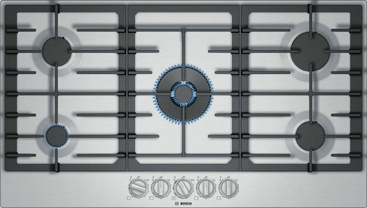 Bosch NGM8657UC 800 Series Gas Cooktop 36'' Stainless Steel Ngm8657Uc