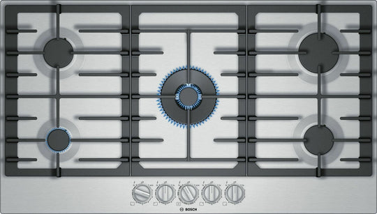 Bosch NGM8657UC 800 Series Gas Cooktop 36'' Stainless Steel Ngm8657Uc