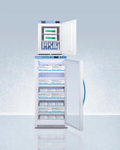 Summit ARG8PVFS30LSTACKMED2 Stacked Combination Of Arg8Pv All-Refrigerator With Antimicrobial Silver-Ion Handle And A Hospital Grade Cord With 'Green Dot' Plug And Fs30Lmed2 Compact Manual Defrost All-Freezer For Vaccine Storage