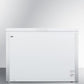 Summit SCFM92 Commercially Listed 9 Cu.Ft. Manual Defrost Chest Freezer In White With Stainless Steel Corner Protectors
