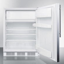 Summit CT66JBISSHVADA Built-In Undercounter Ada Compliant Refrigerator-Freezer For General Purpose Use, W/Dual Evaporator Cooling, Ss Door, Thin Handle, White Cabinet