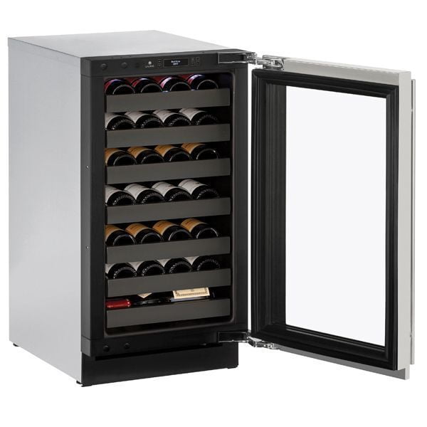 U-Line U3018WCS15B 3018Wc 18" Wine Refrigerator With Stainless Frame Finish And Left-Hand Hinge Door Swing (115 V/60 Hz Volts /60 Hz Hz)