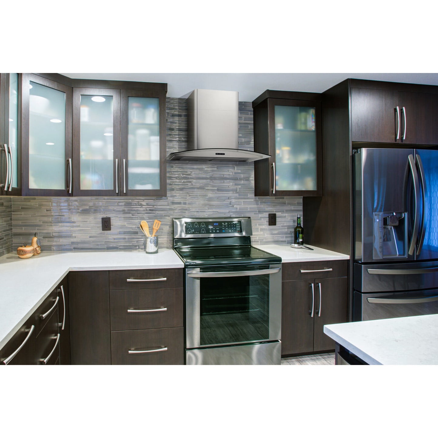 Broan EW4636SS Broan® Elite Ew46 Series 36-Inch Convertible Curved Glass Chimney Range Hood, 460 Max Blower Cfm, Stainless Steel