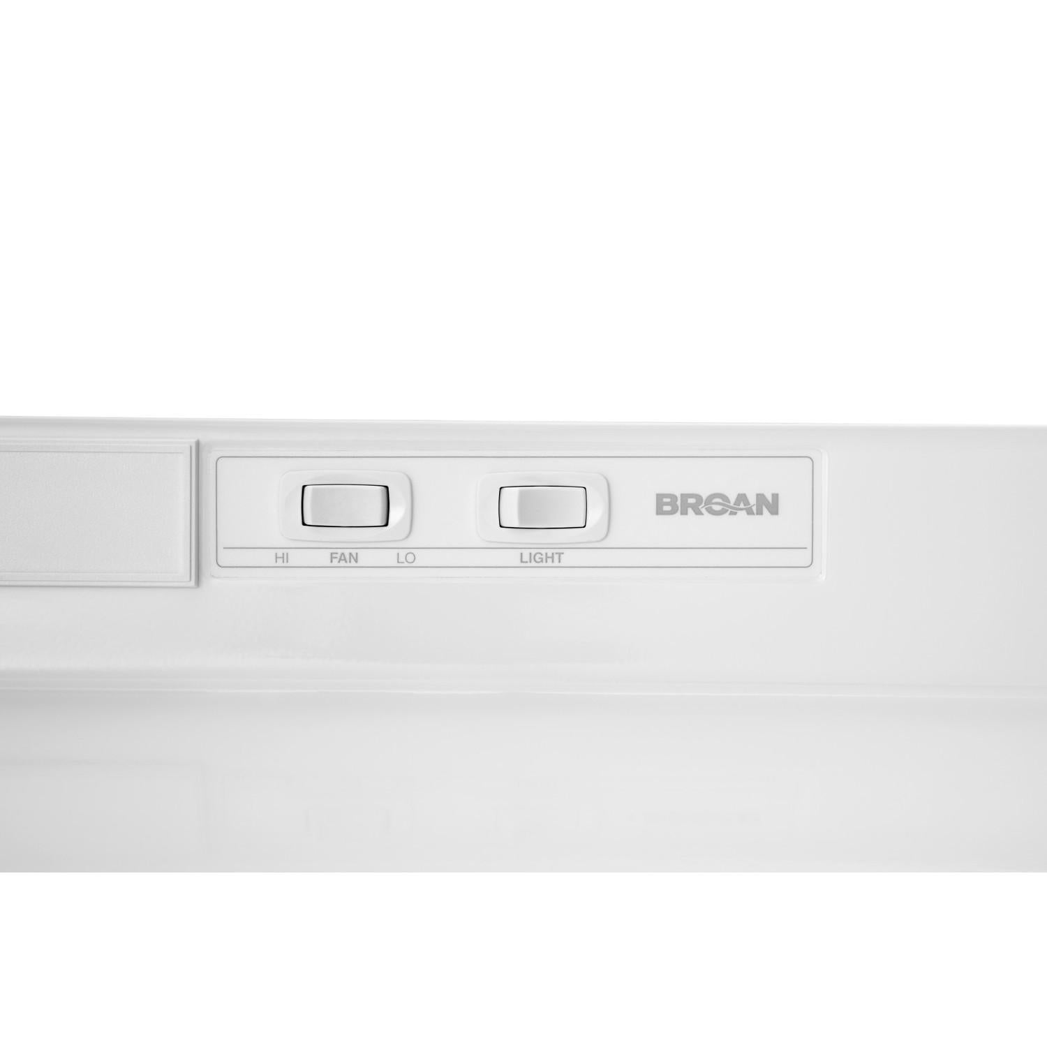 Broan F404211 Broan® 42-Inch Convertible Under-Cabinet Range Hood, 230 Max Blower Cfm, White-On-White