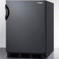 Summit FF6BBI7 Commercially Listed Built-In Undercounter All-Refrigerator For General Purpose Use, With Automatic Defrost Operation And Black Exterior