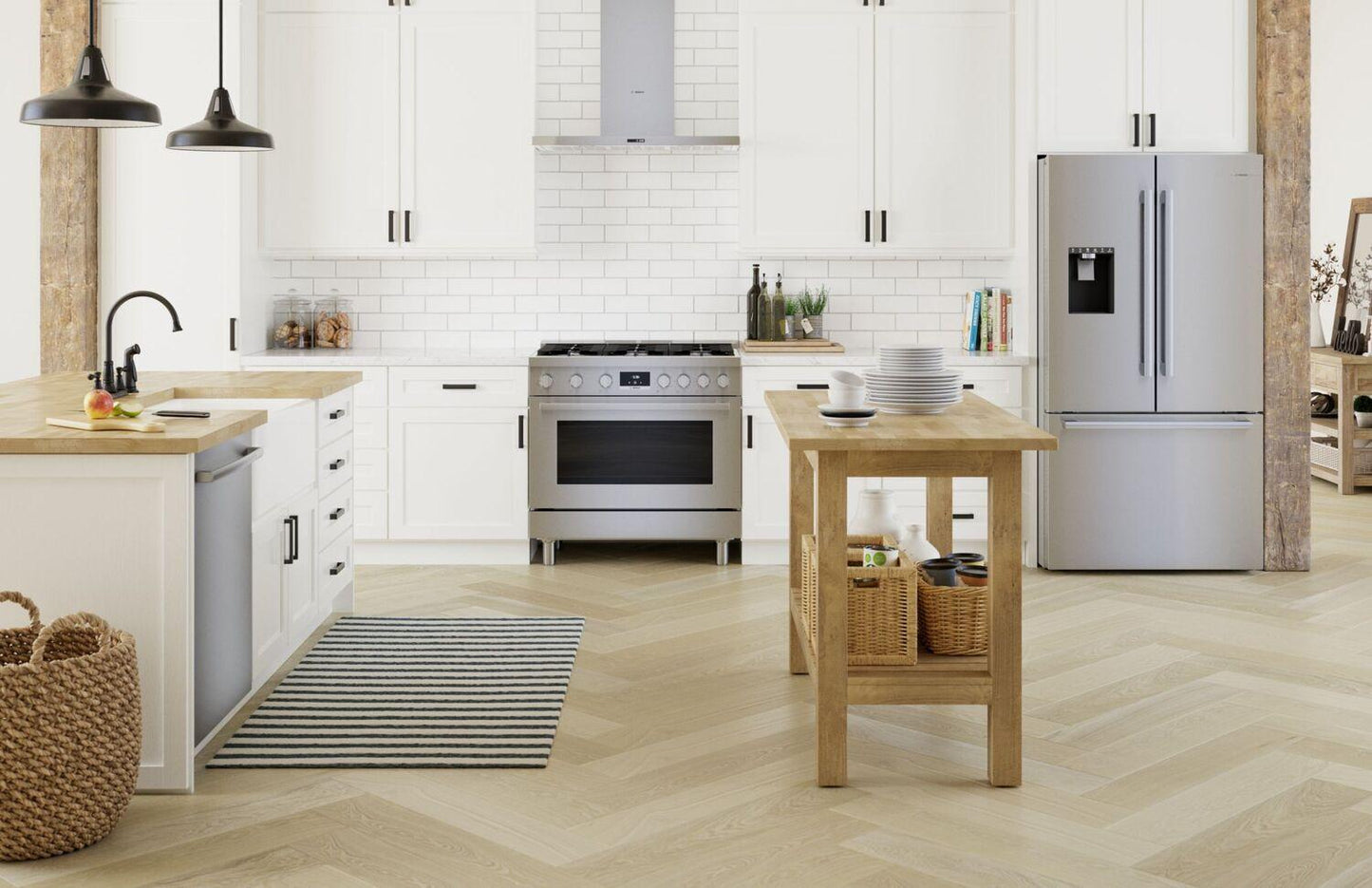 Bosch B36FD50SNS 500 Series French Door Bottom Mount Refrigerator 36'' Easy Clean Stainless Steel B36Fd50Sns