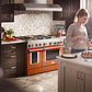 Kitchenaid KFDC558JSC Kitchenaid® 48'' Smart Commercial-Style Dual Fuel Range With Griddle Scorched Orange