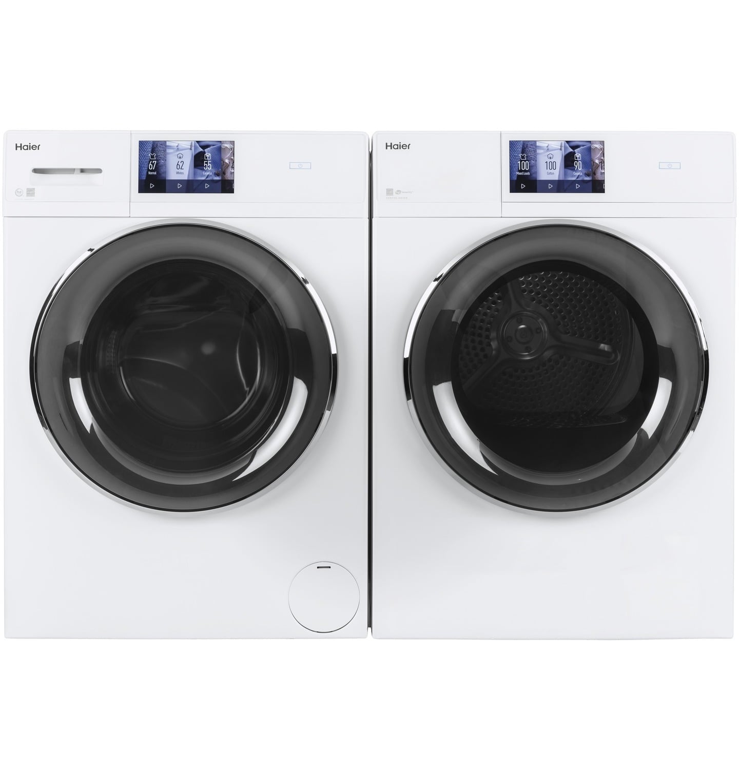 Haier QFD15ESSNWW 4.3 Cu.Ft. Capacity Smart 24" Frontload Electric Dryer With Stainless Steel Basket
