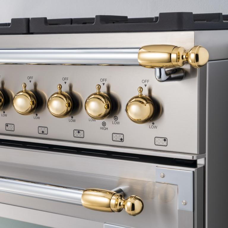 Bertazzoni DSHERTKHGO Gold Decor Knob Set For Range And Hood Gold
