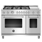 Bertazzoni MAST486GGASXE 48 Inch All Gas Range, 6 Burner And Griddle Stainless Steel