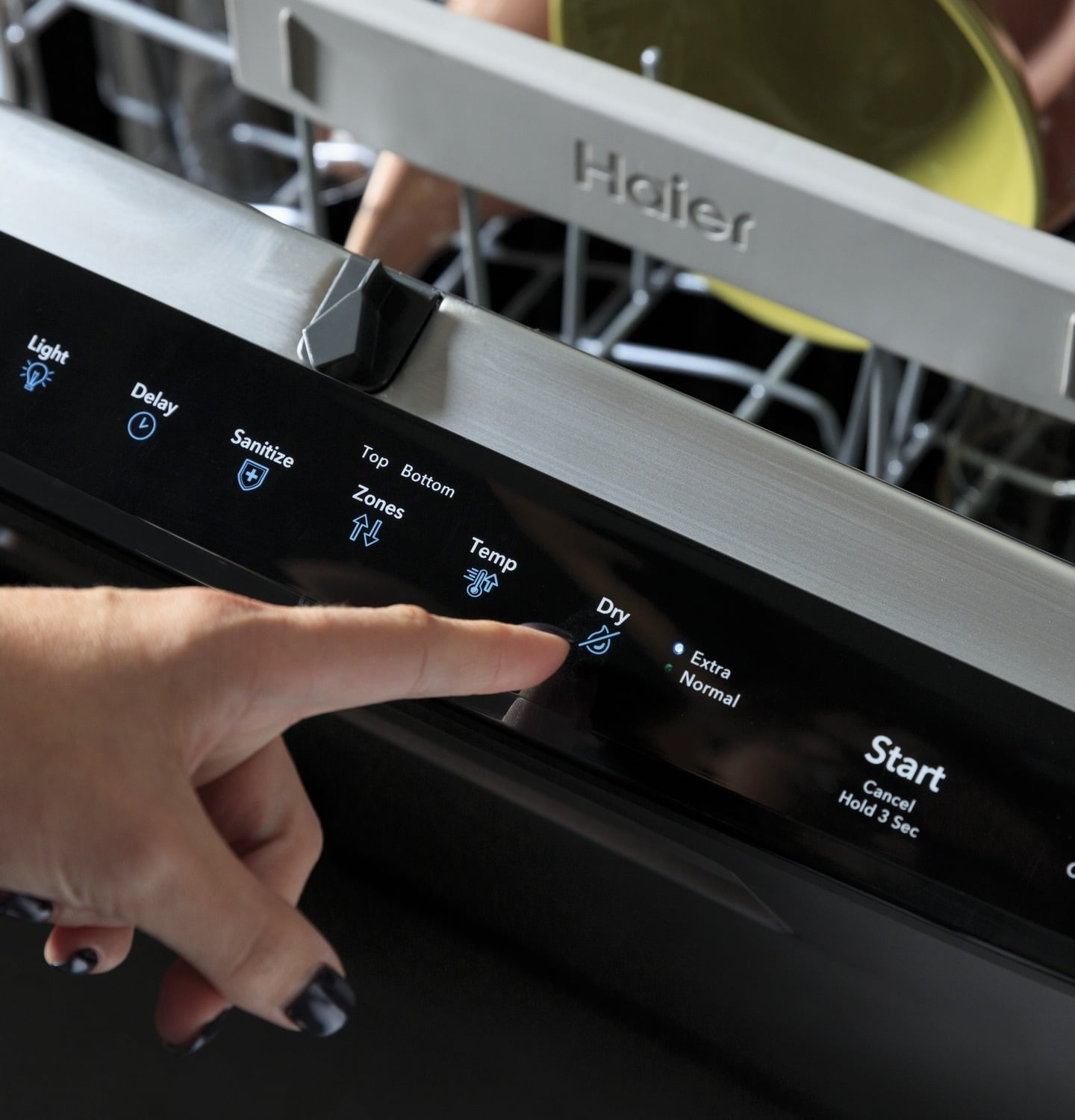 Haier QDP555SYNFS Haier Smart Top Control With Stainless Steel Interior Dishwasher With Sanitize Cycle