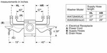 Bosch WAT28400UC 300 Series Washer - 208/240V, Cap. 2.2 Cu.Ft., 15 Cyc.,1,400 Rpm, 54 Dba White/Door, Energy Star
