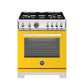 Bertazzoni PRO304BFEPGIT 30 Inch Dual Fuel Range, 4 Brass Burners, Electric Self-Clean Oven Giallo
