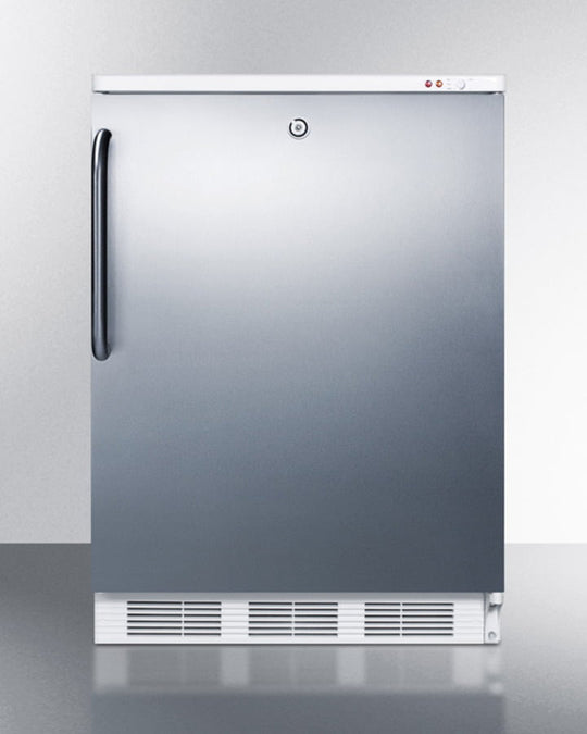 Summit VT65ML7SSTB Commercial Freestanding Medical All-Freezer Capable Of -25 C Operation, With Lock, Wrapped Stainless Steel Door And Towel Bar Handle