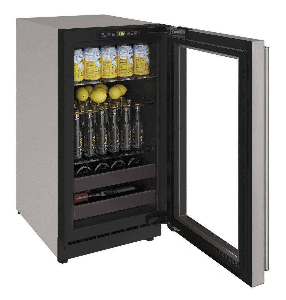 U-Line U2218BEVS00A 2218Bev 18" Beverage Center With Stainless Frame Finish And Field Reversible Door Swing (115 V/60 Hz Volts /60 Hz Hz)