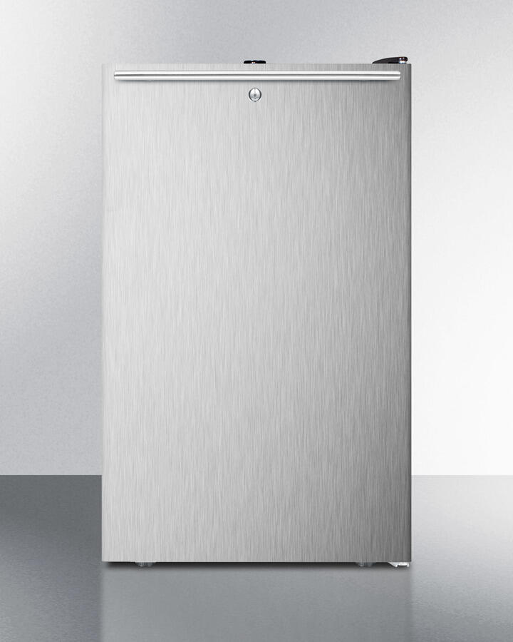 Summit FF521BLBISSHHADA Ada Compliant 20" Wide Built-In Undercounter All-Refrigerator For General Purpose Use, Auto Defrost With A Lock, Ss Door, Horizontal Handle And Black Cabinet