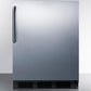 Summit FF7BBISSTBADA Ada Compliant Built-In Undercounter All-Refrigerator For General Purpose Or Commercial Use, Auto Defrost W/Ss Door, Towel Bar Handle, And Black Cabinet