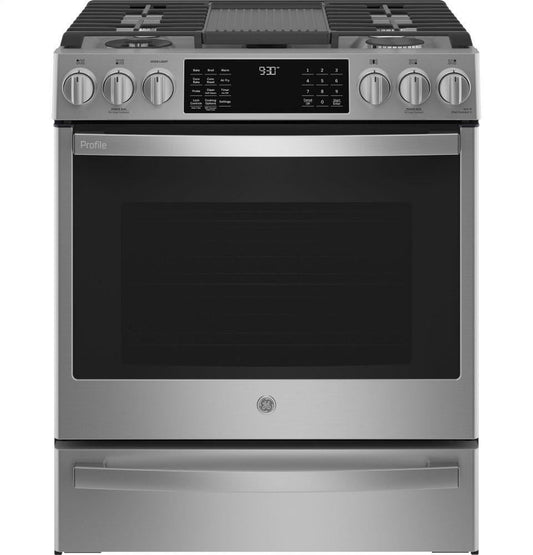 Ge Appliances PGS930YPFS Ge Profile™ 30" Smart Slide-In Front-Control Gas Fingerprint Resistant Range With No Preheat Air Fry