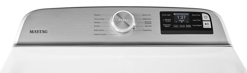 Maytag MGD6230RHW Smart Capable Top Load Gas Dryer With Extra Power Button - 7.4 Cu. Ft.
