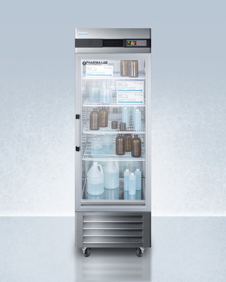 Summit ARG23ML Performance Series Pharma-Lab 23 Cu.Ft. All-Refrigerator In Stainless Steel With Glass Door