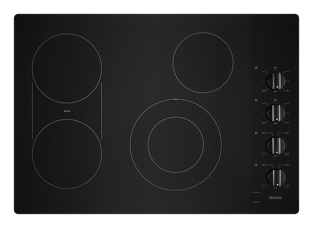 Maytag MEC8830HB 30-Inch Electric Cooktop With Reversible Grill And Griddle