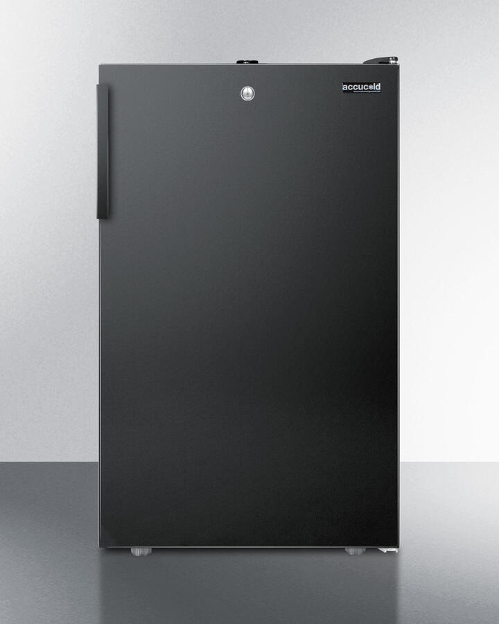 Summit FF521BL 20" Wide Counter Height All-Refrigerator For General Purpose Use, Auto Defrost With A Lock And Black Exterior