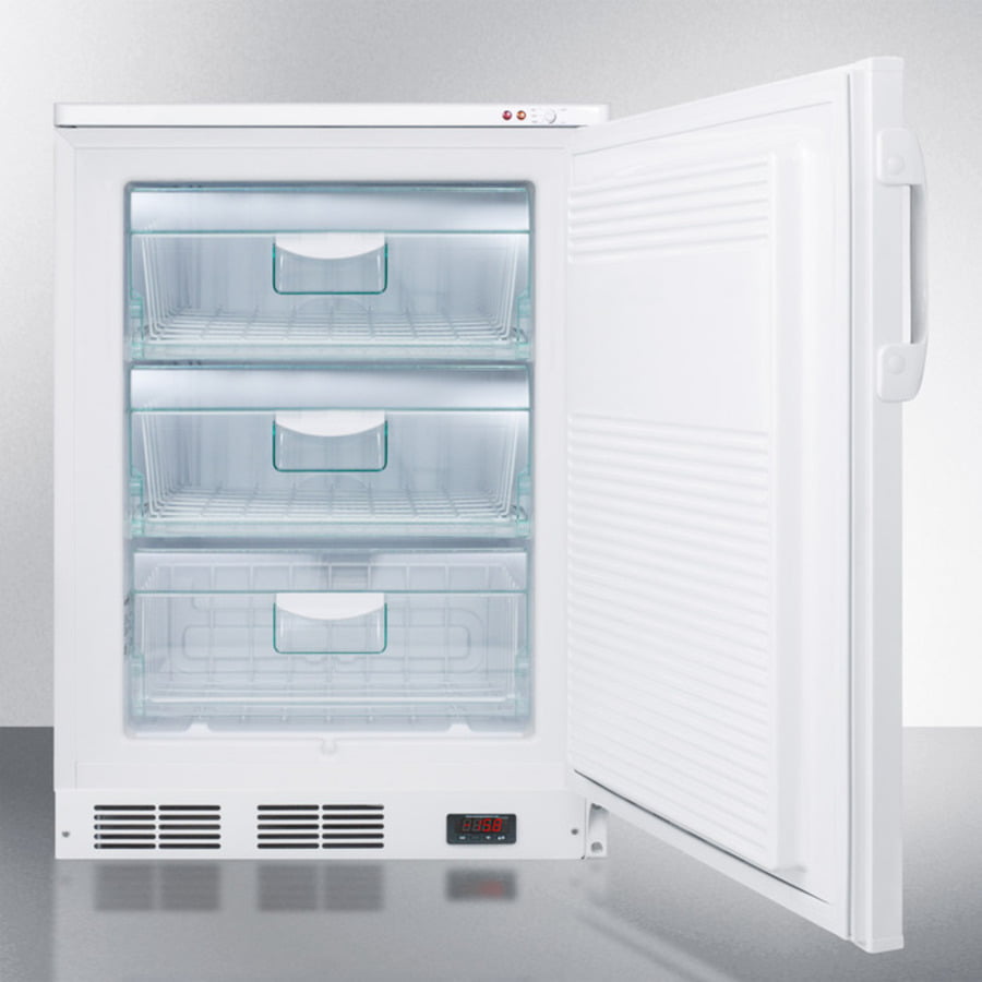 Summit VT65MLBIVAC Built-In Undercounter Vaccine Storage All-Freezer With Digital Thermostat, Temperature Alarm, Hospital Grade Cord, Self-Closing Door, And Front Lock