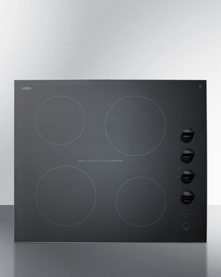 Summit CR4B242BL 24" Wide 230V 4-Burner Radiant Cooktop