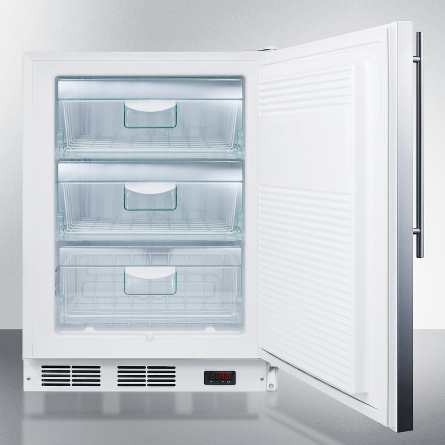 Summit VT65M7SSHVADA Ada Compliant Medical All-Freezer Capable Of -25 C Operation, With Wrapped Stainless Steel Door And Thin Handle