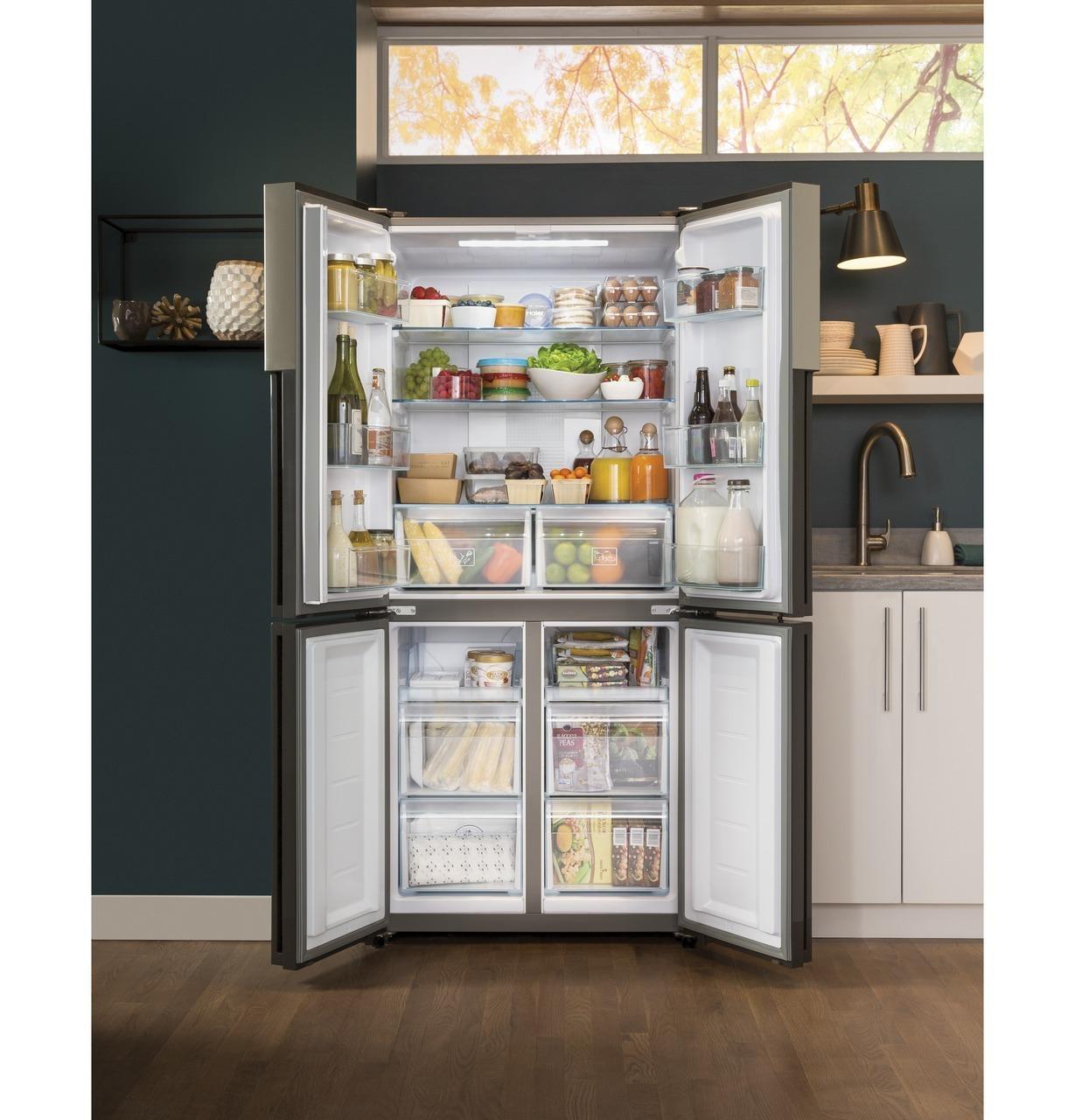 Haier QHE16HYPFS 16.4 Cu. Ft. Quad Door Refrigerator