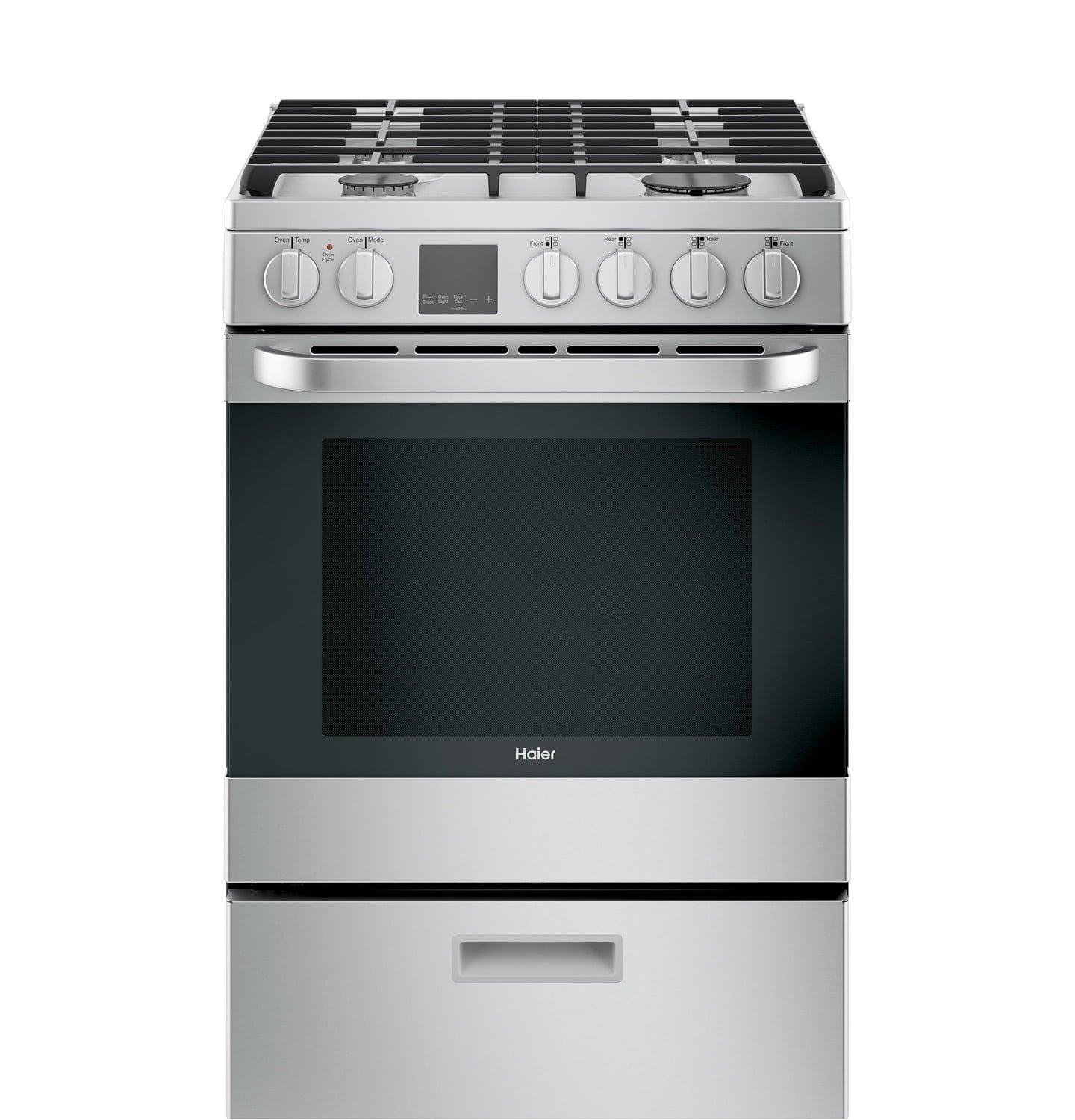Haier QGAS740RMSS 24" 2.9 Cu. Ft. Gas Free-Standing Range With Convection And Modular Backguard