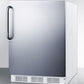 Summit CT661WBISSTB Built-In Undercounter Refrigerator-Freezer For Residential Use, Cycle Defrost With A Stainless Steel Wrapped Door, Towel Bar Handle, And White Cabinet