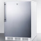 Summit FF6LW7SSHV Commercially Listed Freestanding All-Refrigerator For General Purpose Use, Auto Defrost W/Lock, Ss Wrapped Door, Thin Handle, And White Cabinet