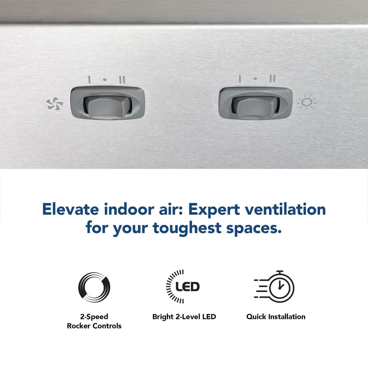 Broan BCSD136SS Glacier 36-Inch 300 Max Blower Cfm 5 Sones Stainless Steel Range Hood