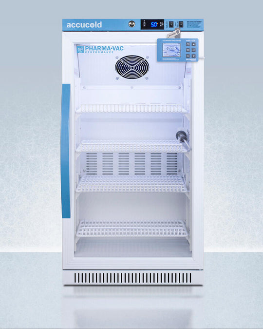 Summit ARG31PVBIADADL2B Performance Series Pharma-Vac 2.83 Cu.Ft. Ada Height Glass Door Commercial All-Refrigerator For The Display And Refrigeration Of Vaccines; Designed For Freestanding Or Recessed Installation, With Factory-Installed Data Logger