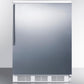 Summit FF6BI7SSHV Commercially Listed Built-In Undercounter All-Refrigerator For General Purpose Use, Autom Defrost W/Ss Wrapped Door, Thin Handle, And White Cabinet