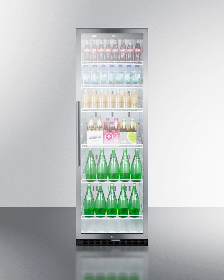 Summit SCR1400W Commercial Beverage Merchandiser Designed For The Display And Refrigeration Of Beverages And Sealed Food, With 12.6 Cu.Ft. Capacity, Digital Thermostat And Self-Closing Door; Replaces Scr1400