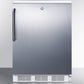 Summit CT66LWBISSTB Built-In Undercounter Refrigerator-Freezer For General Purpose Use, With Lock, Dual Evaporator Cooling, Cycle Defrost, Ss Door, Tb Handle And White Cabinet