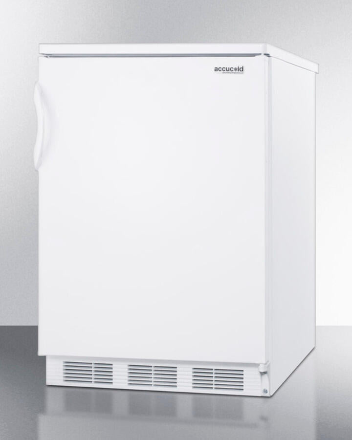Summit FF6 Freestanding Counter Height All-Refrigerator For General Purpose Use, With Automatic Defrost Operation And White Exterior