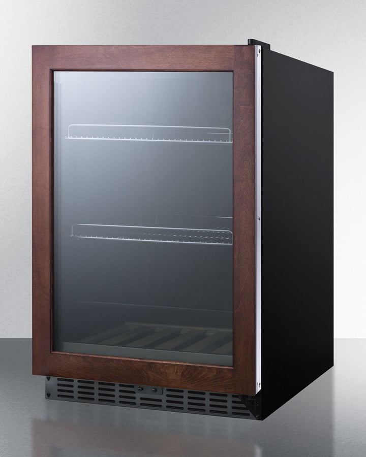 Summit SCR2466PUBPNR Built-In Undercounter Craft Beer Pub Cellar With Glass Door With Panel-Ready Frame, Digital Controls, And Black Cabinet