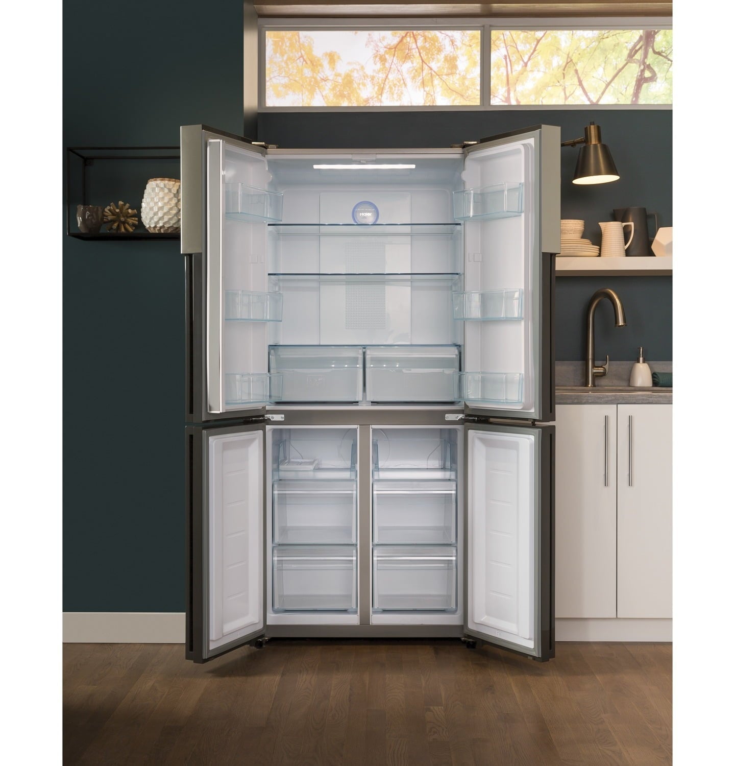 Haier HRQ16N3BGS 16.4 Cu. Ft. Quad Door Refrigerator