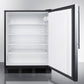 Summit AL752BSSHV Ada Compliant All-Refrigerator For Freestanding General Purpose Use, Auto Defrost W/Ss Door, Thin Handle, And Black Cabinet