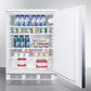 Summit FF7LWBISSHH Commercially Listed Built-In Undercounter All-Refrigerator For General Purpose Use, Auto Defrost W/Lock, Ss Door, Horizontal Handle, And White Cabinet
