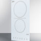 Summit CR2B23T4W 230V 2-Burner Cooktop In White Ceramic Schott Glass With Digital Touch Controls, 3000W