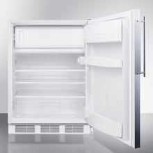 Summit CT66LBIFRADA Built-In Undercounter Ada Compliant Refrigerator-Freezer For General Purpose Use, W/Dual Evaporator Cooling, Lock, Ss Frame For Slide-In Panels, White Cabinet