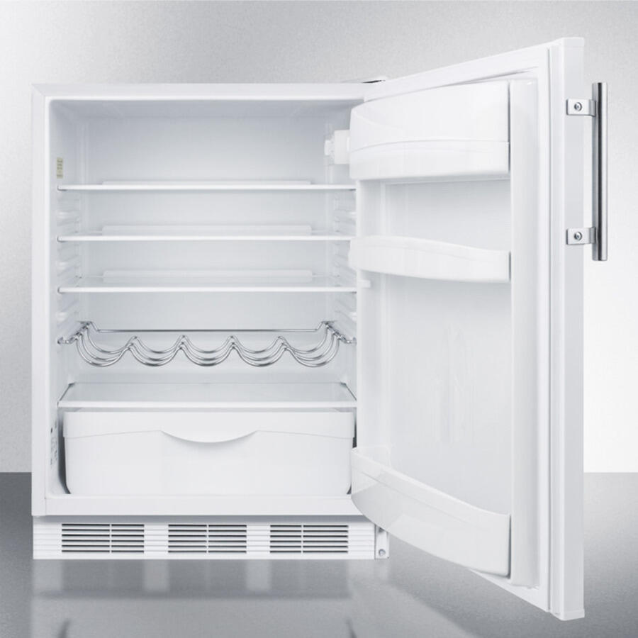 Summit FF61 Freestanding Residential Counter Height All-Refrigerator In White With Automatic Defrost And Deluxe Interior