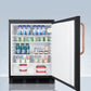 Summit FF7LBLKTBC Commercially Listed Freestanding All-Refrigerator For General Purpose Use, With Pure Copper Handle, Front Lock, Automatic Defrost Operation, And Black Exterior
